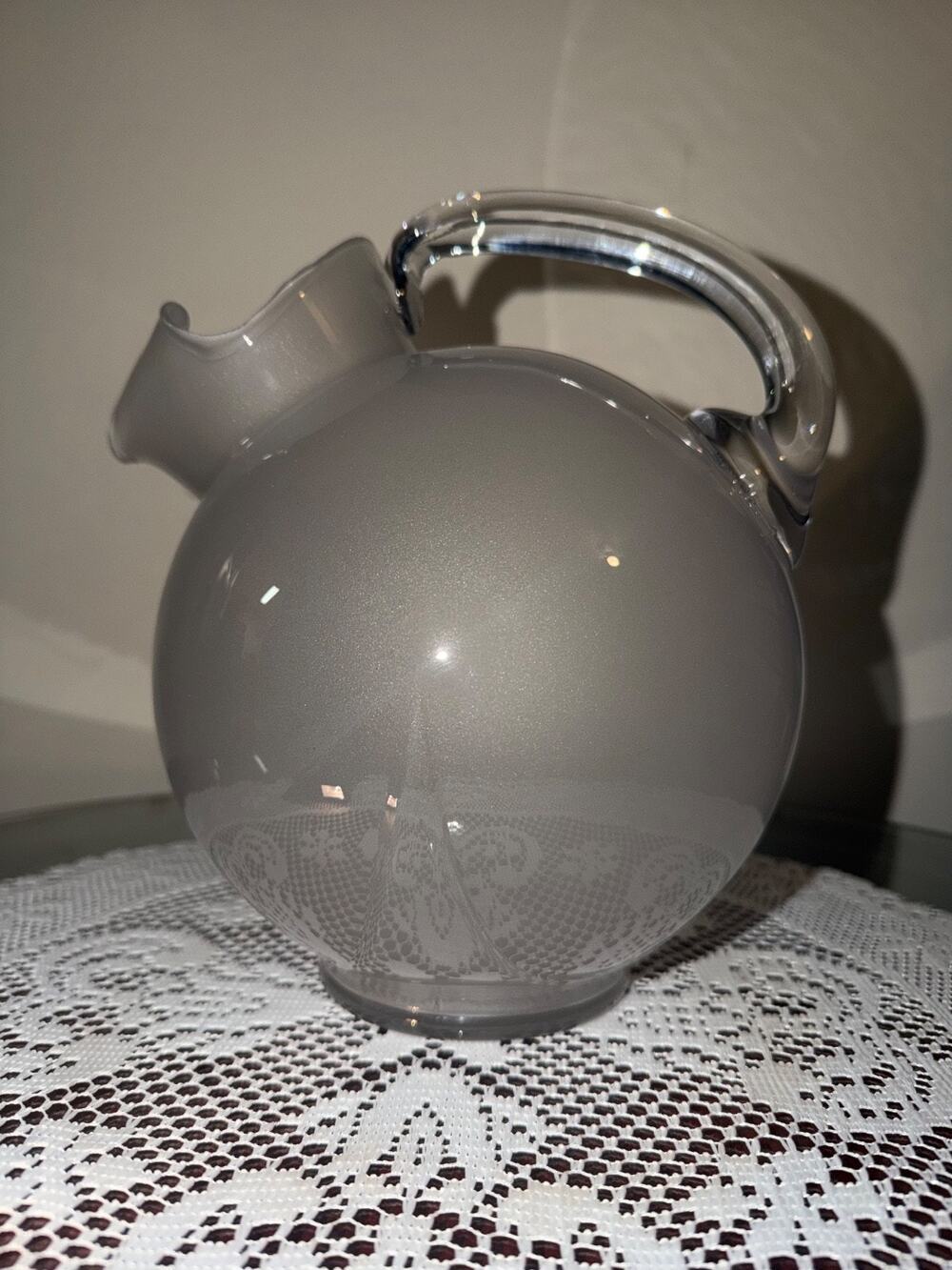 1930's Cambridge 3400 / 38 Ball Pitcher Jug Ice Lip Rare Frosted White